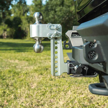 BulletProof Hitches 2-Inch Aluminum Medium Duty 6-Inch Drop Rise Hitch with Stainless Dual Ball — image 2