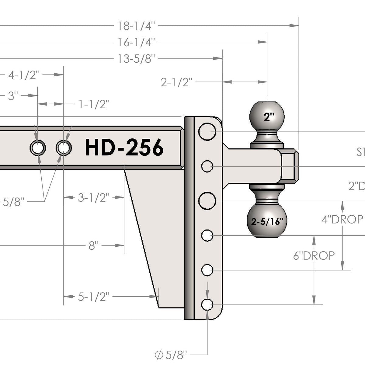 BulletProof Hitches 2.5" Shank Class 5 6" Drop/Rise Tow Hitch — image 4