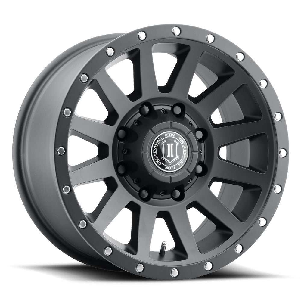 ICON Alloys Compression HD 18x9 8x6.5 +12mm Satin Black Wheel — image 1