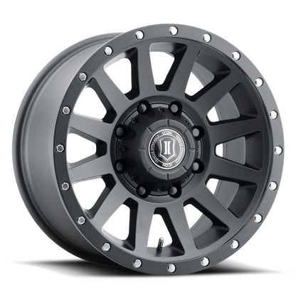 ICON Alloys Compression HD 18x9 8x6.5 +12mm Satin Black Wheel — image 1