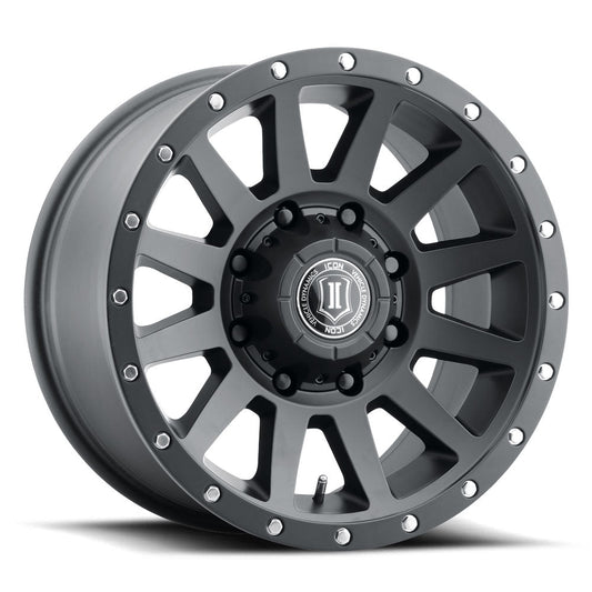 ICON Alloys Compression HD 18x9 8x6.5 +12mm Satin Black Wheel — image 1