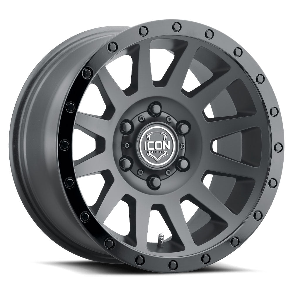 ICON Alloys Compression 18x9 6x5.5 +25mm Double Black Wheel — image 1