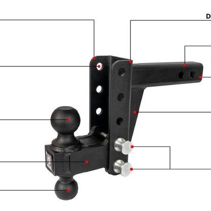 BulletProof Hitches Medium Duty 2.0" Receiver 4" Drop Rise Hitch — image 3