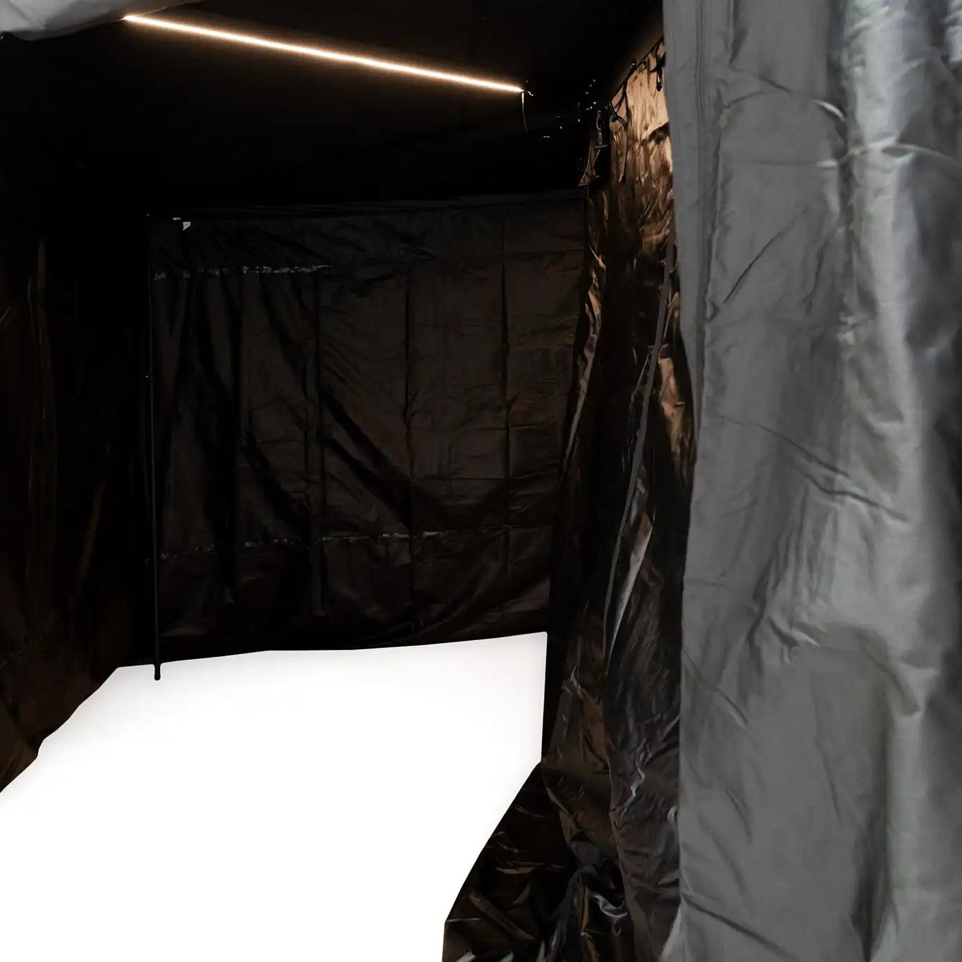 Interior image of the FSR 270 Awning Walls installed on the Freespirit Recreation 270 degree awning with mesh awning windows closed