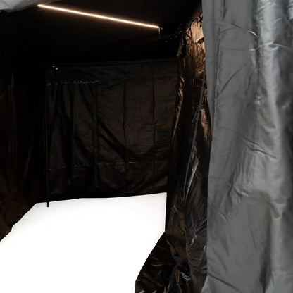 Interior image of the FSR 270 Awning Walls installed on the Freespirit Recreation 270 degree awning with mesh awning windows closed