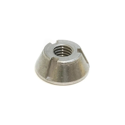 Close up image of an FSR M8 Security Nut used for securely mounting a rooftop tent to crossbars, roof racks, or other applications