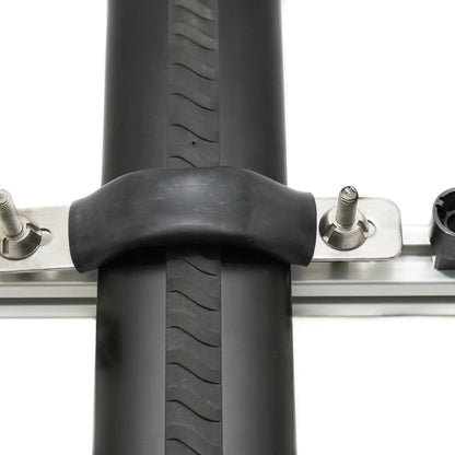 Close up image the FSR M8 Security Nut kit installed used for theft-proof mounting of rooftop tents, crossbars, roof racks, or other cargo racks using M8 hardware