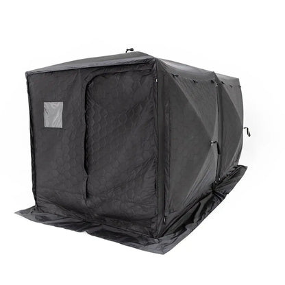 FSR Hub 4 Double Tent pop up family camping and glamping tent from Freespirit Recreation with all windows and door closed