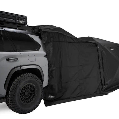 Back side of the FSR Hub 4XL Car Connect installed on a gray SUV for car camping