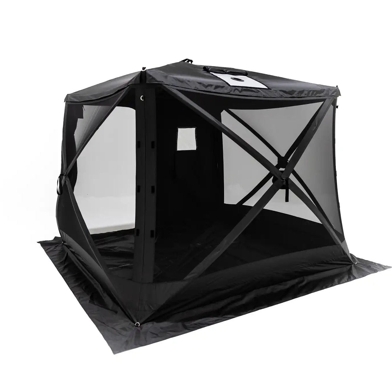 FSR Hub 4XL Tent - pop up 4 Person family camping and glamping tent from Freespirit Recreation with windows and door open
