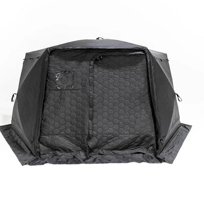 Photo of the FSR Hub 6XL Tent pop up 6 person family camping and glamping tent from Freespirit Recreation with door and all windows closed