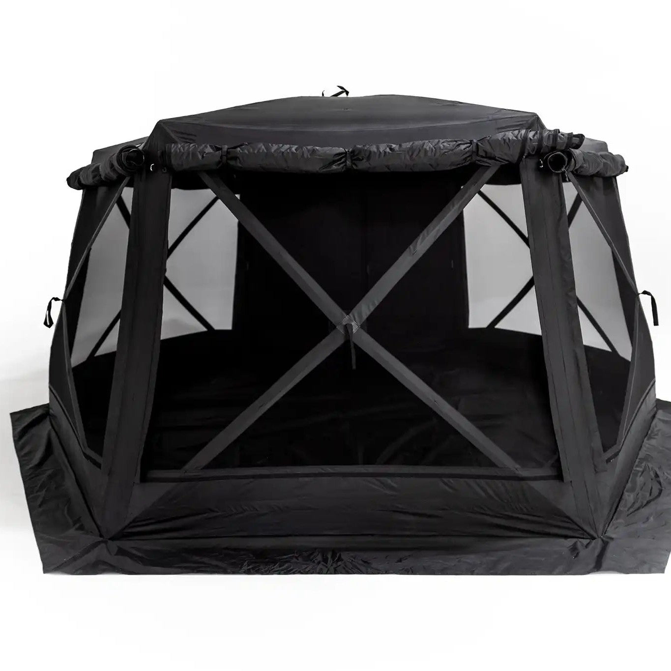 Photo of the FSR Hub 6XL Tent pop up 6 person family camping and glamping tent from Freespirit Recreation with door and all windows open