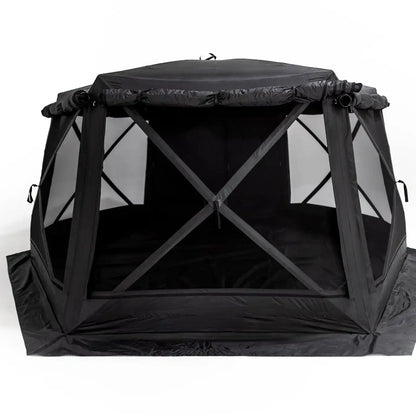 Photo of the FSR Hub 6XL Tent pop up 6 person family camping and glamping tent from Freespirit Recreation with door and all windows open