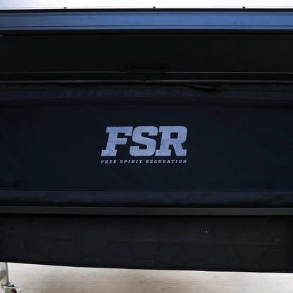 Close-up image of the closed rear-window on the FSR Kali King rooftop tent from Freespirit Recreation.