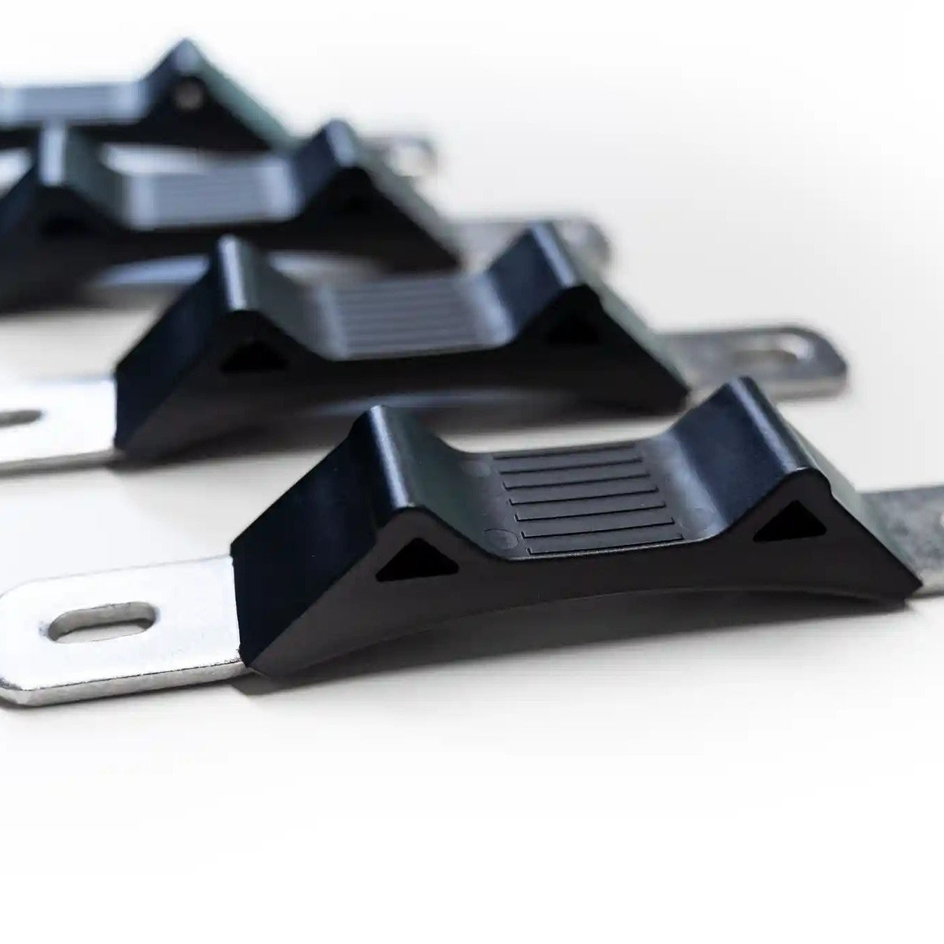 Close up of the FSR Roof Top Tent crossbar mounting hardware brackets from Free Spirit Recreation