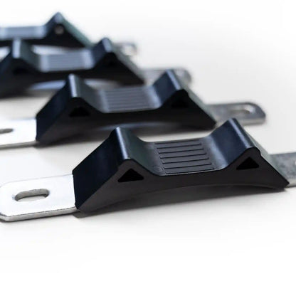 Close up of the FSR Roof Top Tent crossbar mounting hardware brackets from Free Spirit Recreation