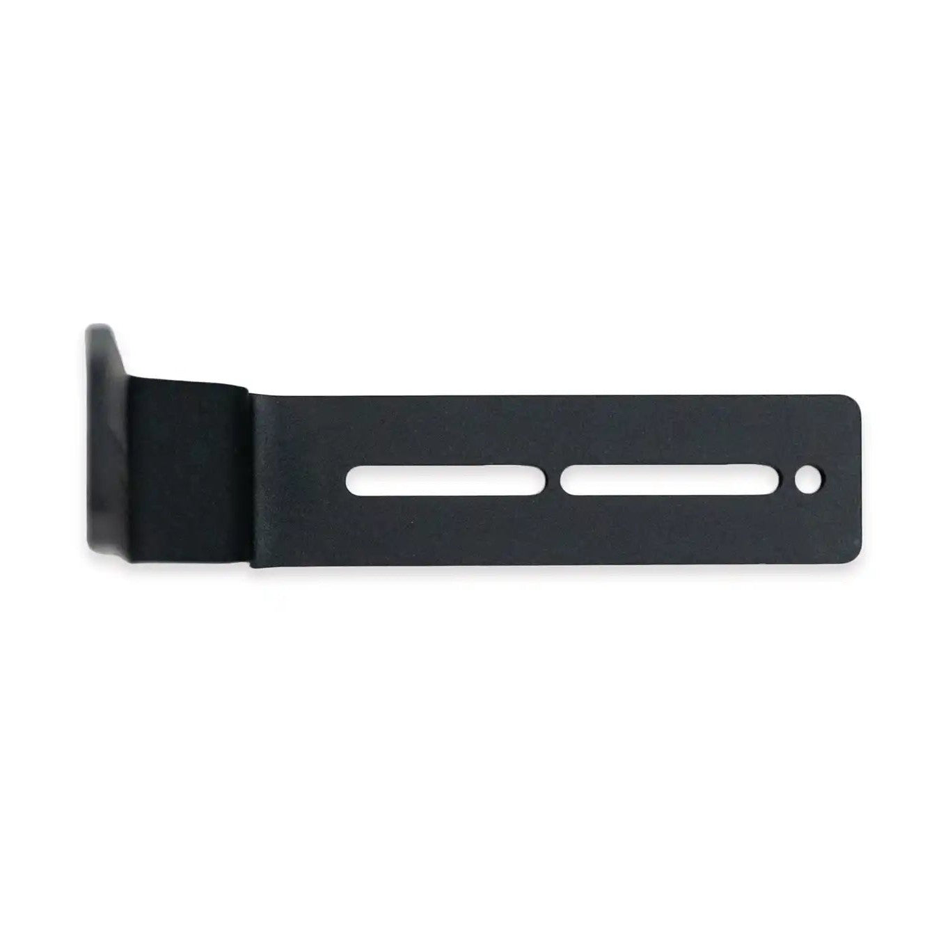 Close up of the mounting holes on the bottom of the FSR Universal Awning Bracket from Free Spirit Recreation for mounting a car awning to platform style roof racks