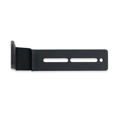 Close up of the mounting holes on the bottom of the FSR Universal Awning Bracket from Free Spirit Recreation for mounting a car awning to platform style roof racks
