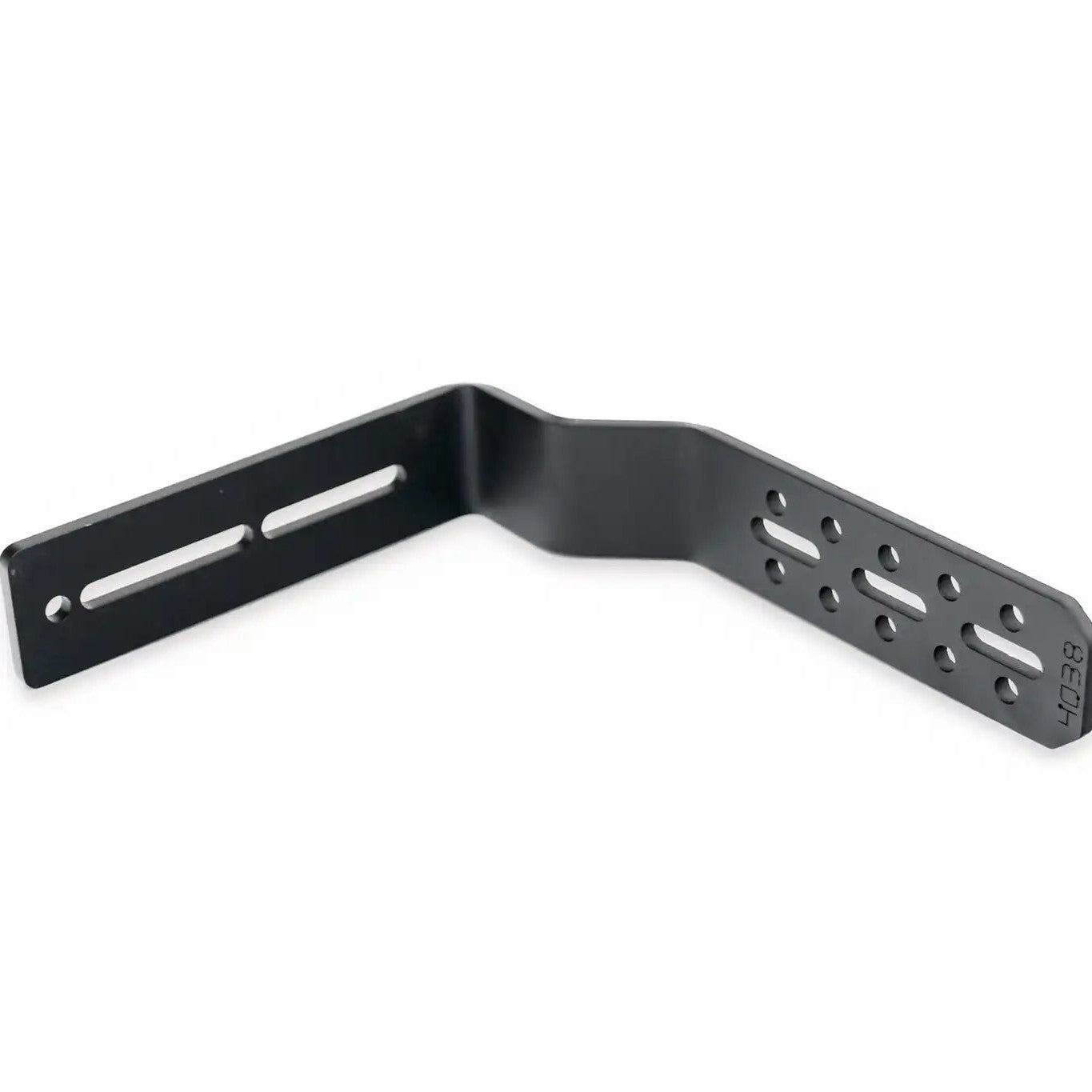 Front of the FSR Universal Awning Bracket from Free Spirit Recreation for mounting a car awning to platform style roof racks laying on its side