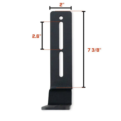 Awning side mounting hole measurements diagram on the FSR Universal Awning Bracket from Free Spirit Recreation for platform style roof racks