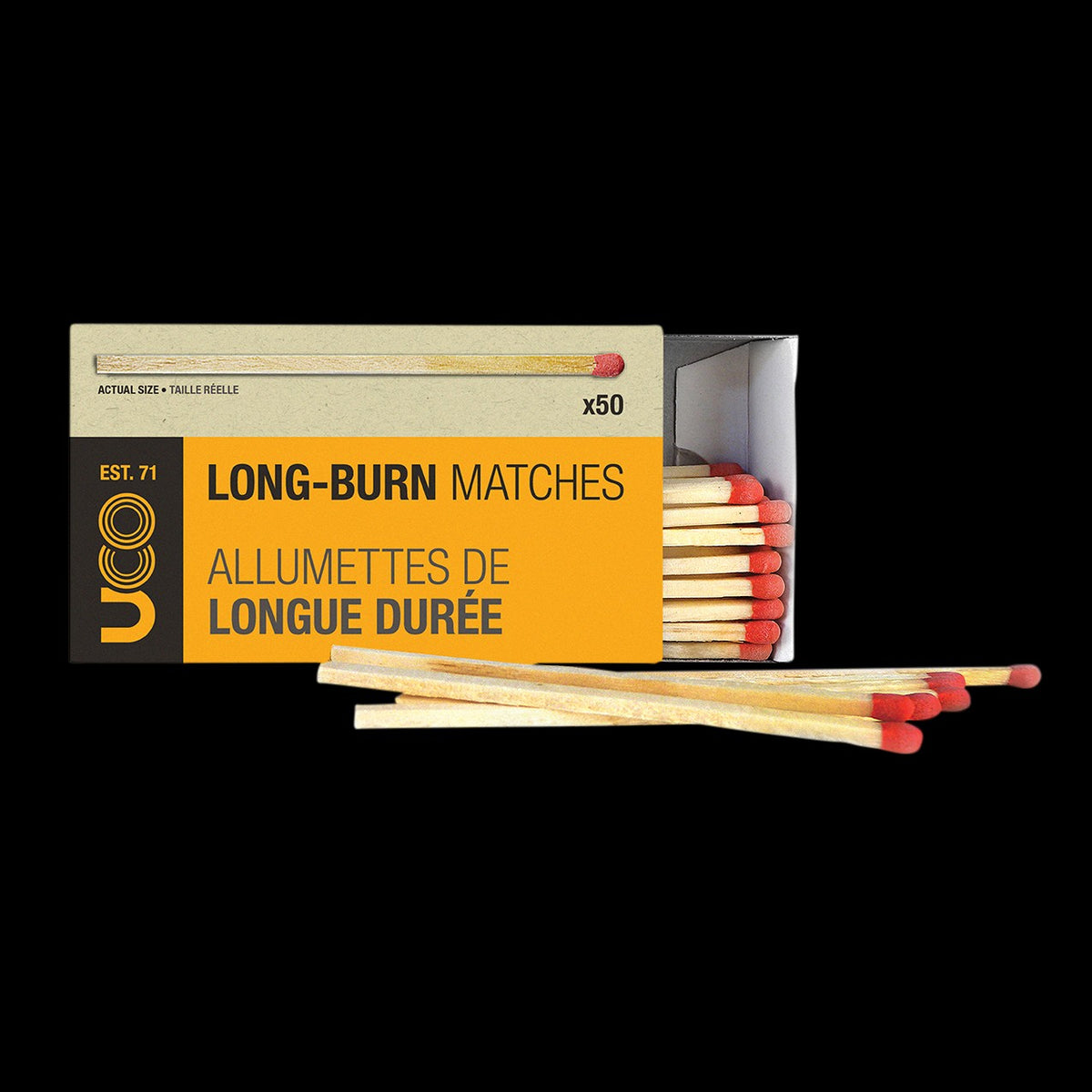 UCO Long-Burn Matches 50-Count Box — image 1