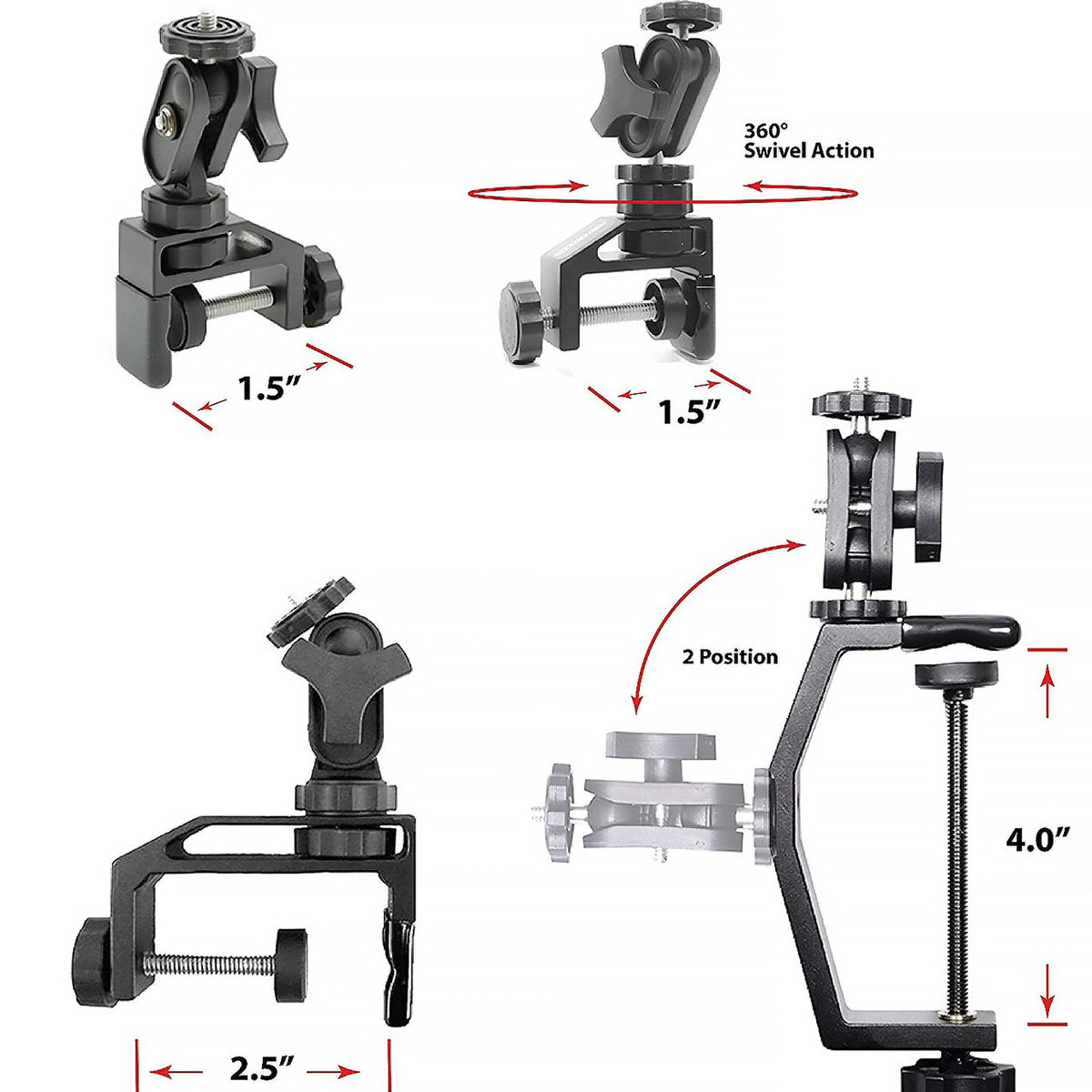 Pedco UltraClamp 360 Swiveling Camera and Device Mount — image 2