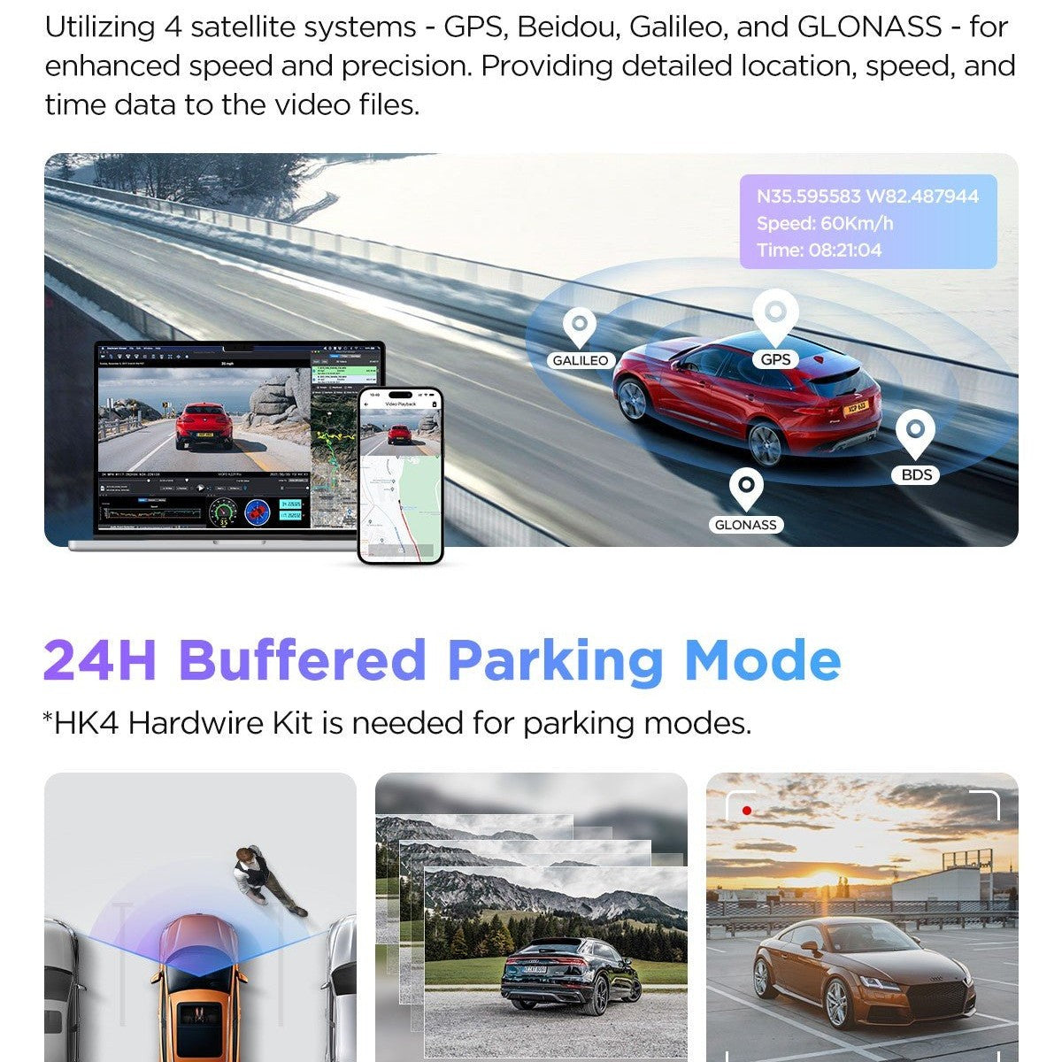 VIOFO A229 Pro 2CH Front and Rear 4K+2K HDR Dual Dash Cam with Sony STARVIS 2 Sensors Super Night Vision Voice Control - Viofo - official
