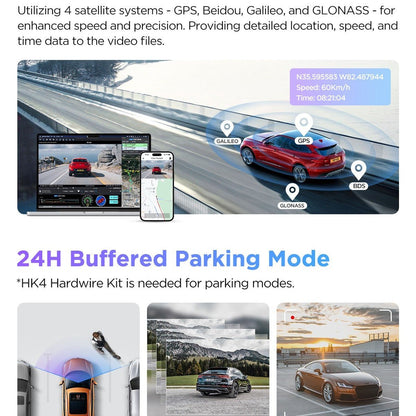 VIOFO A229 Pro 2CH Front and Rear 4K+2K HDR Dual Dash Cam with Sony STARVIS 2 Sensors Super Night Vision Voice Control - Viofo - official