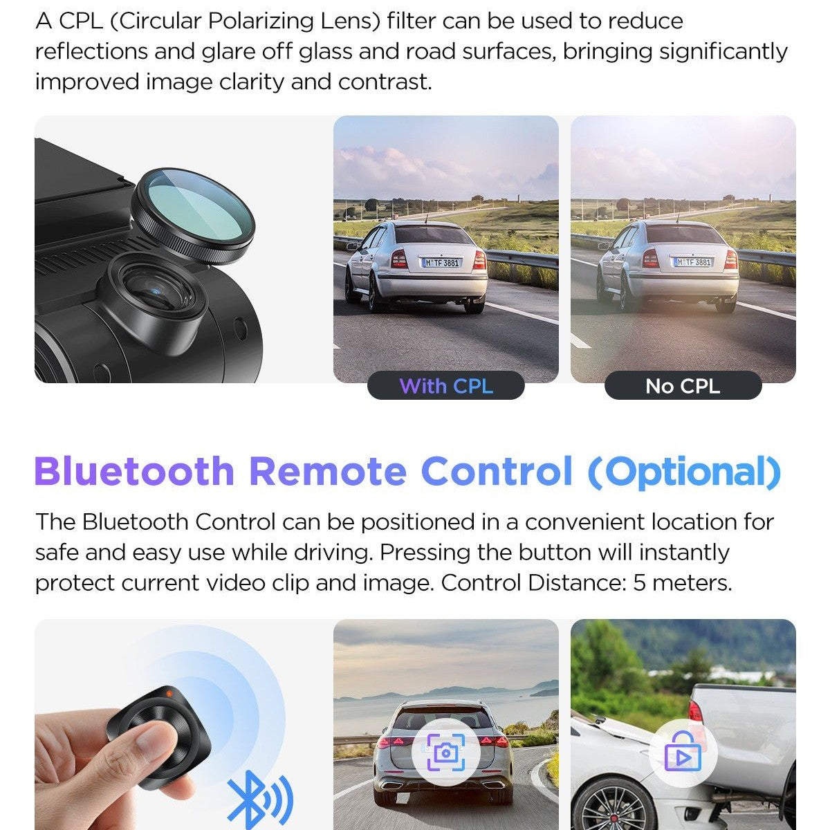 VIOFO A229 Pro 2CH Front and Rear 4K+2K HDR Dual Dash Cam with Sony STARVIS 2 Sensors Super Night Vision Voice Control - Viofo - official