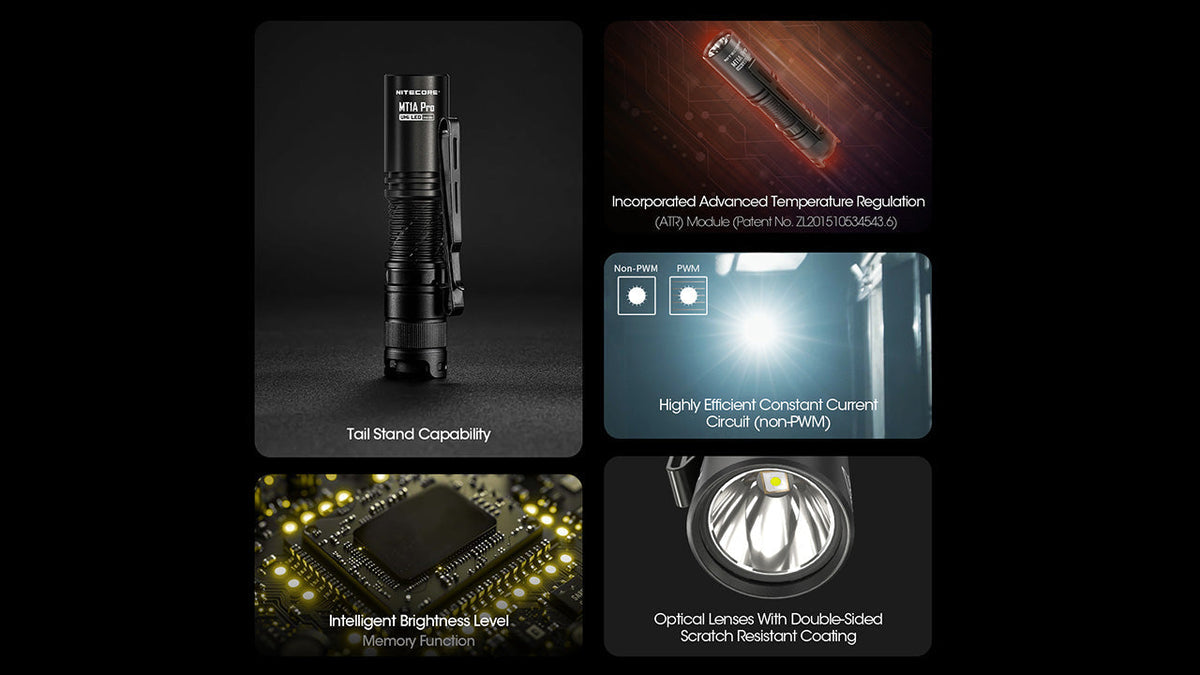 Nitecore MT1A Pro 800 Lumen Rechargeable EDC Flashlight, Use 1xAA