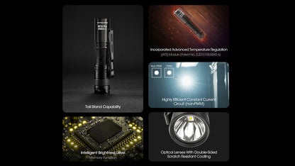 Nitecore MT1A Pro 800 Lumen Rechargeable EDC Flashlight, Use 1xAA